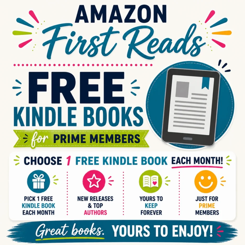 Amazon First Reads promo graphic for Prime members
