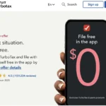 TurboTax free filing promotion graphic for mobile app