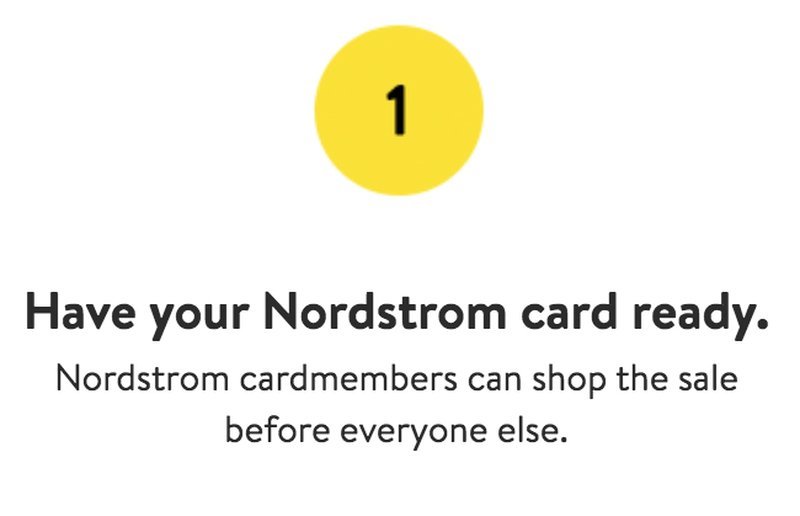 Have your Nordstrom card ready tip card