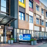 Classic Best Western hotel exterior with entrance canopy