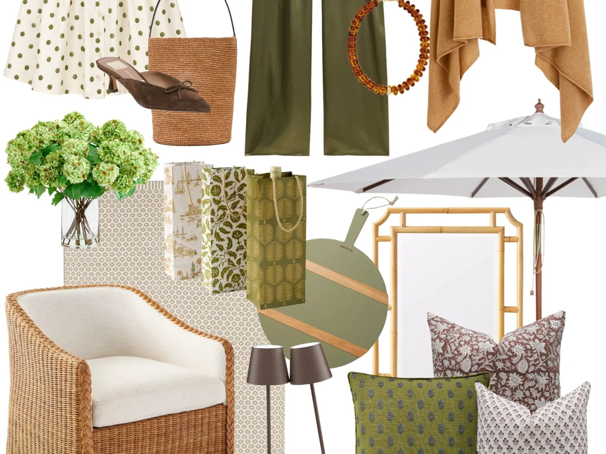 Collage of fall fashion and home decor on Labor Day sale