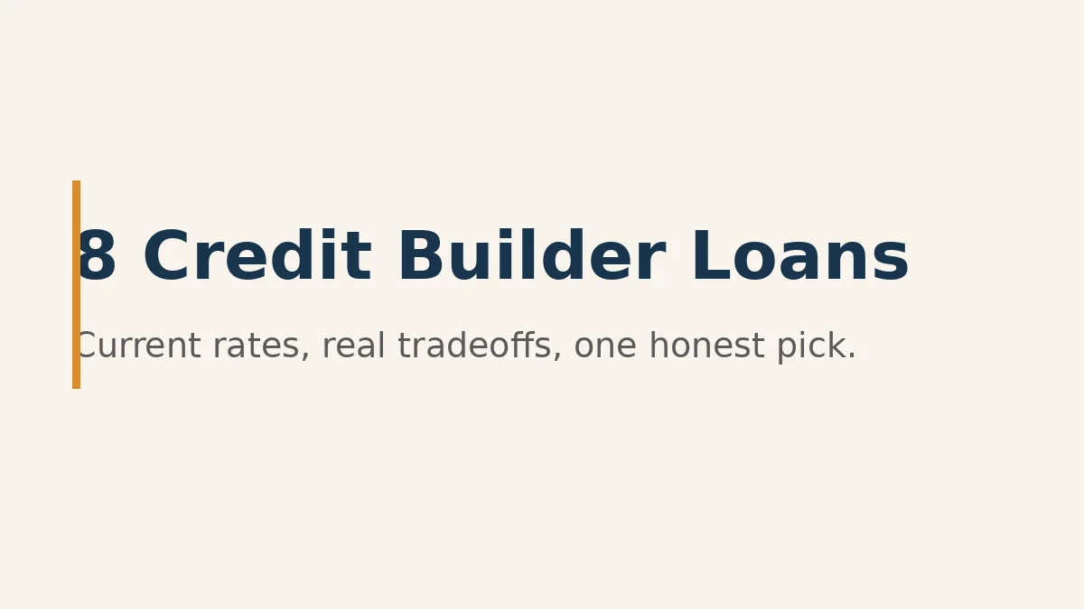 Cover graphic for eight credit builder loans compared