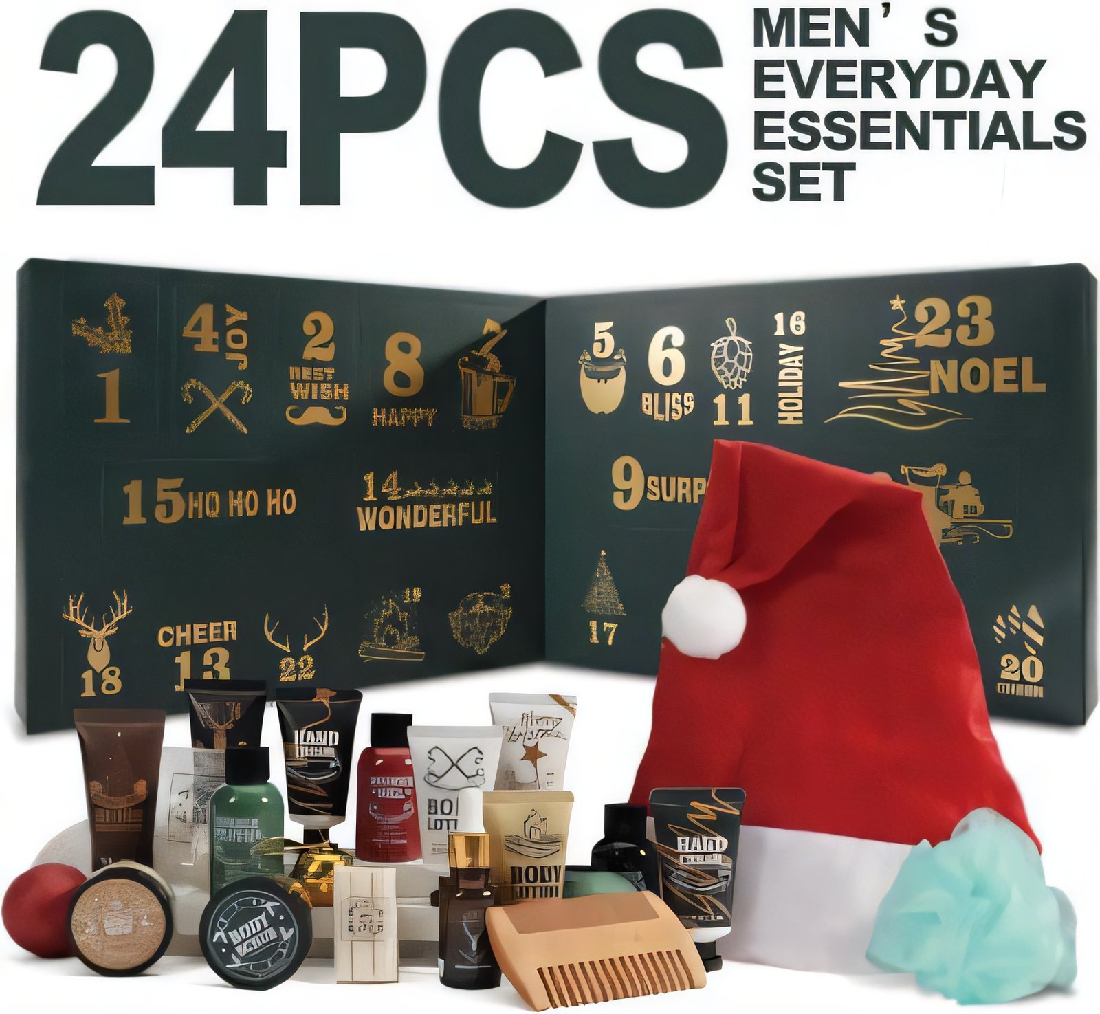 24-piece men's beard and body care advent calendar set